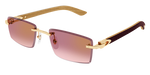 Cartier Ct0582s 002 Sunglasses with gold frame and gradient lenses on a white background
